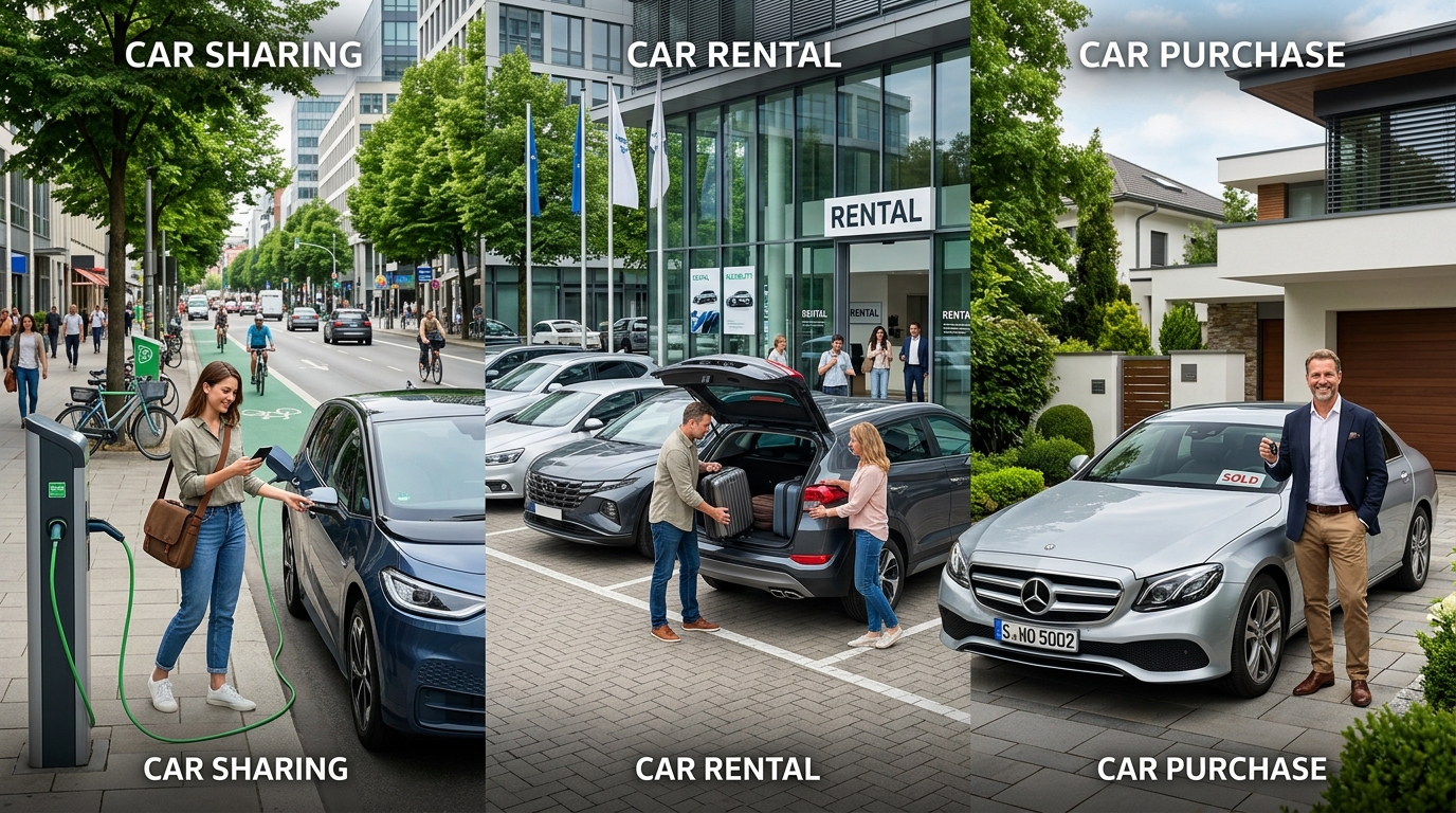 découvrez les avantages de l'autopartage, de la location et de l'achat de voiture pour choisir la solution la mieux adaptée à votre profil et à vos besoins.