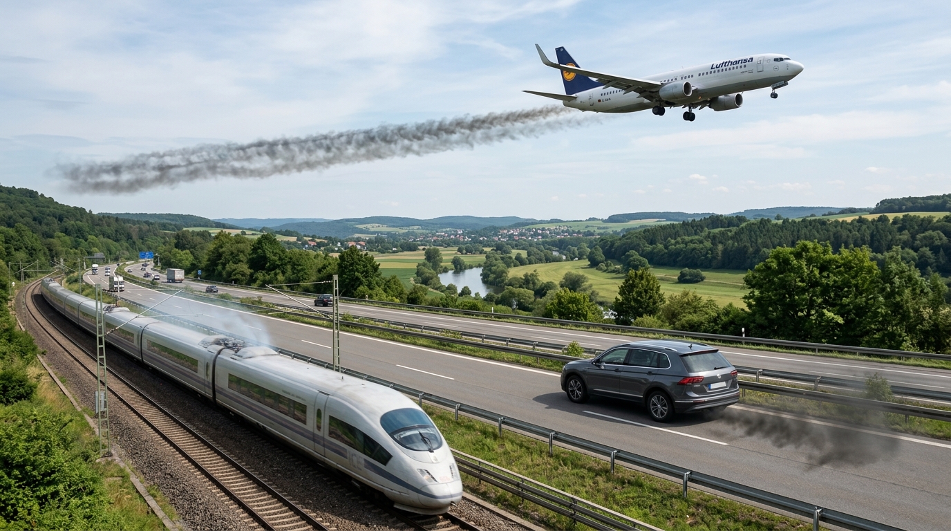 découvrez un comparatif détaillé de l'empreinte carbone entre l'avion, la voiture et le train pour mieux choisir votre mode de transport écologique.