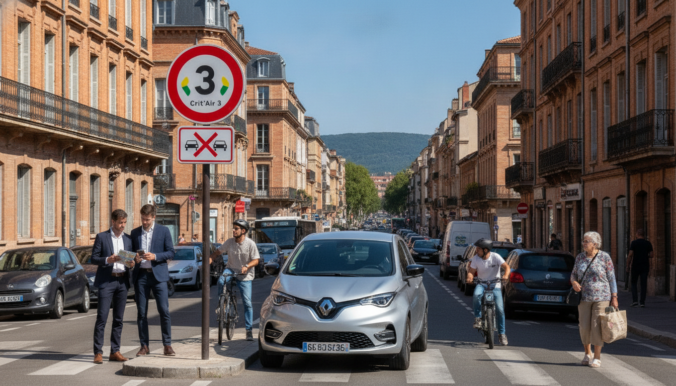 découvrez les restrictions liées à la zfe de toulouse avec l'interdiction des véhicules crit'air 3 et les solutions pour continuer à circuler en toute légalité.